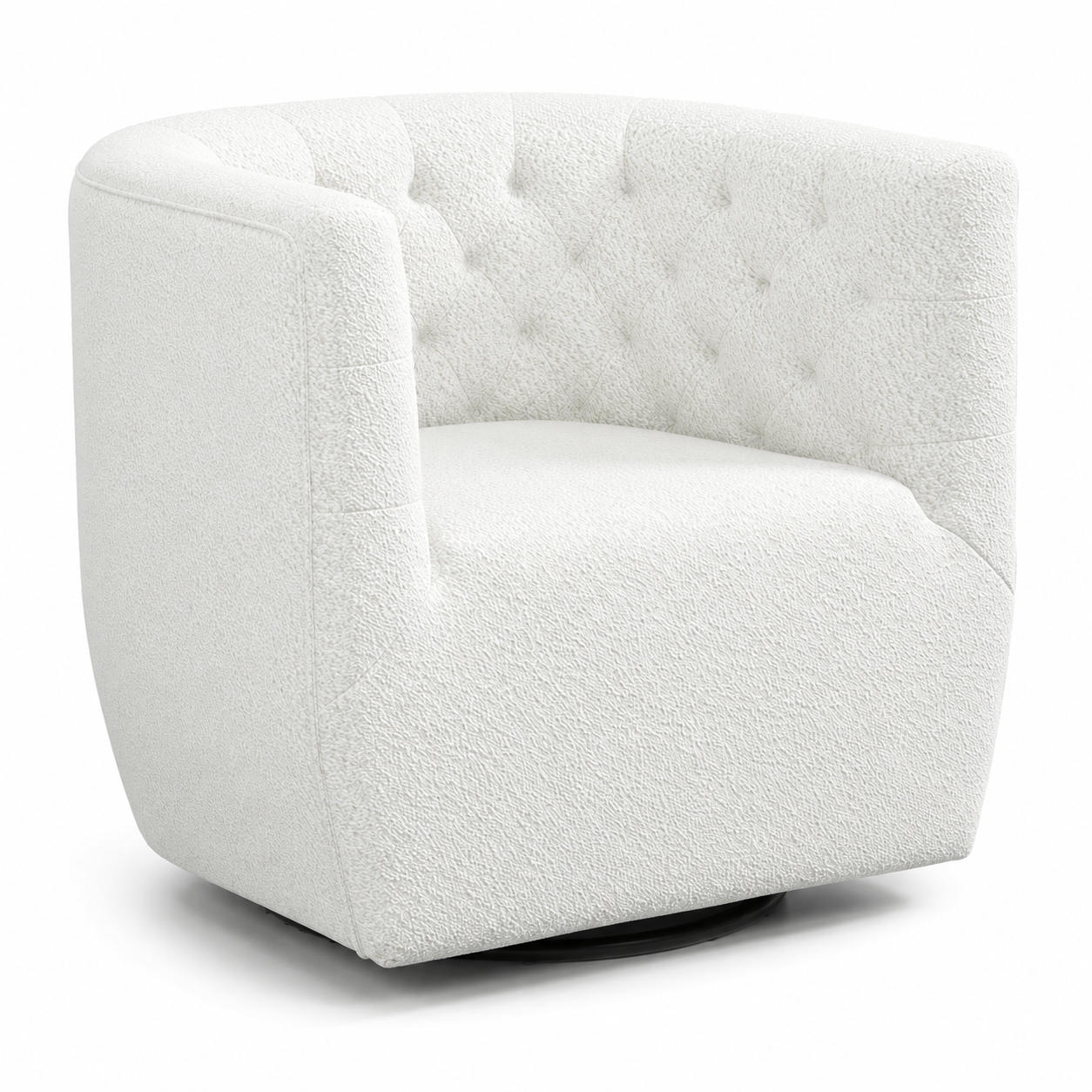 Lotte Cream Boucle Swivel Chair