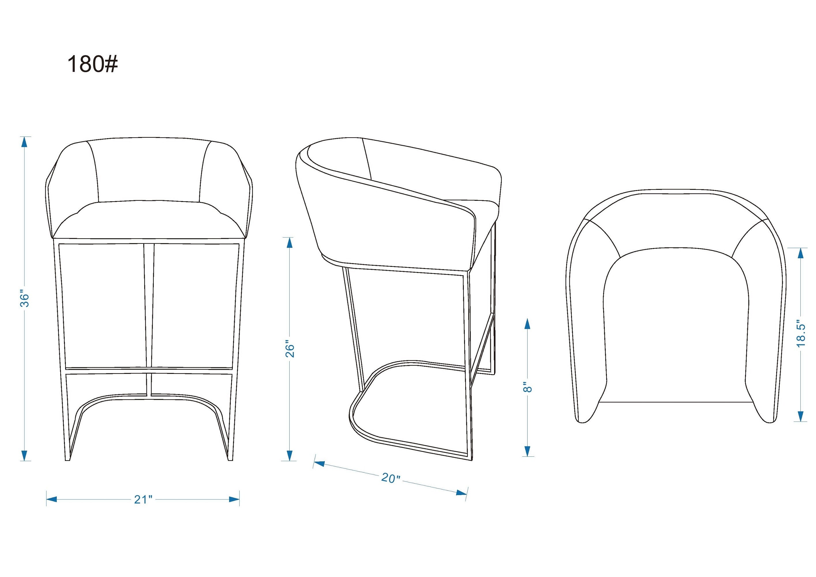 Louvre Cream & Titanium Gold Counter Stool | Modern Leather Upholstered Bar Seating | MidinMod