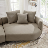 Lusia Boucle Sectional Sofa Mocha Right - MidinMod Houston Tx Mid Century Furniture Store - Sofas 6