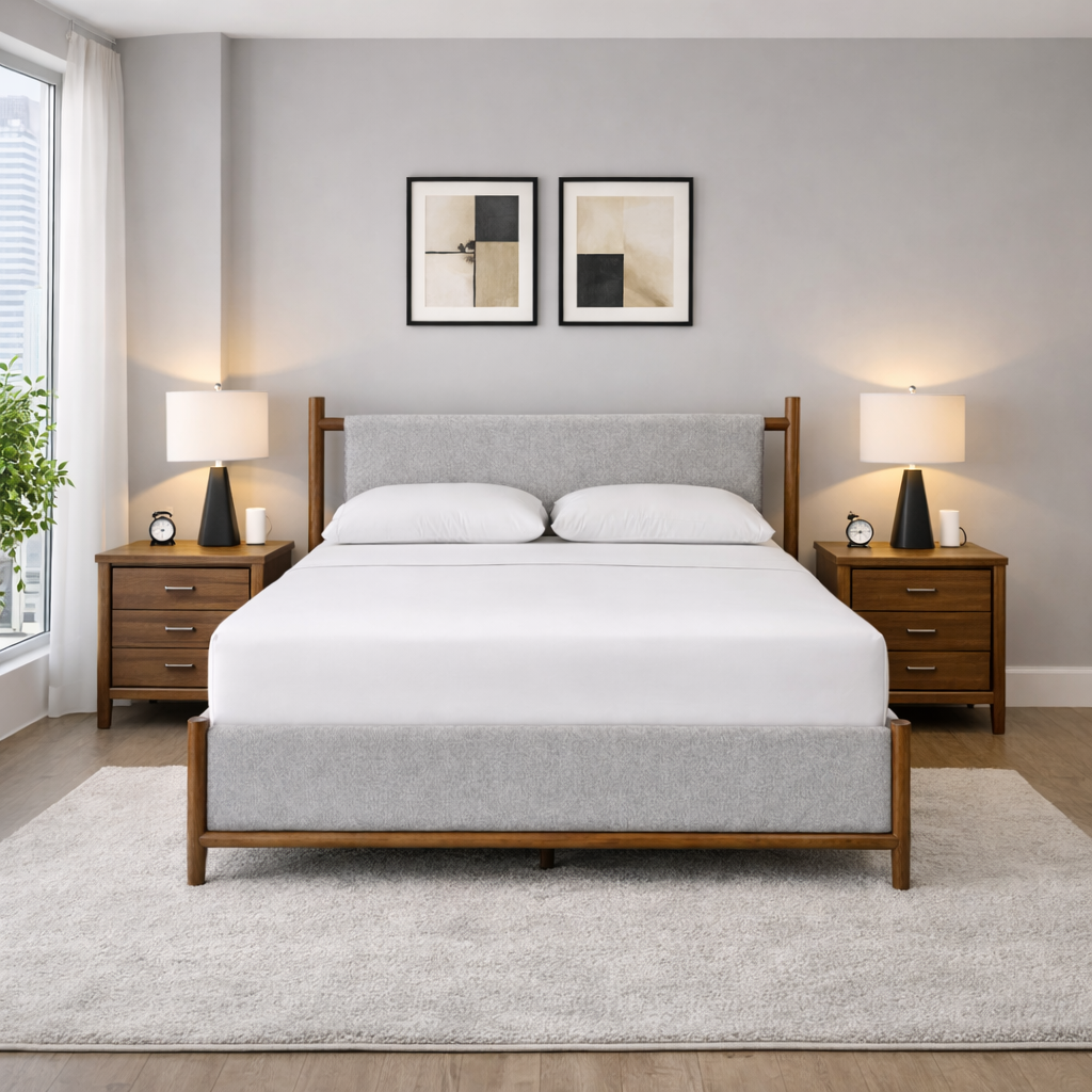 Lyncott King Size Upholstered Panel Bed