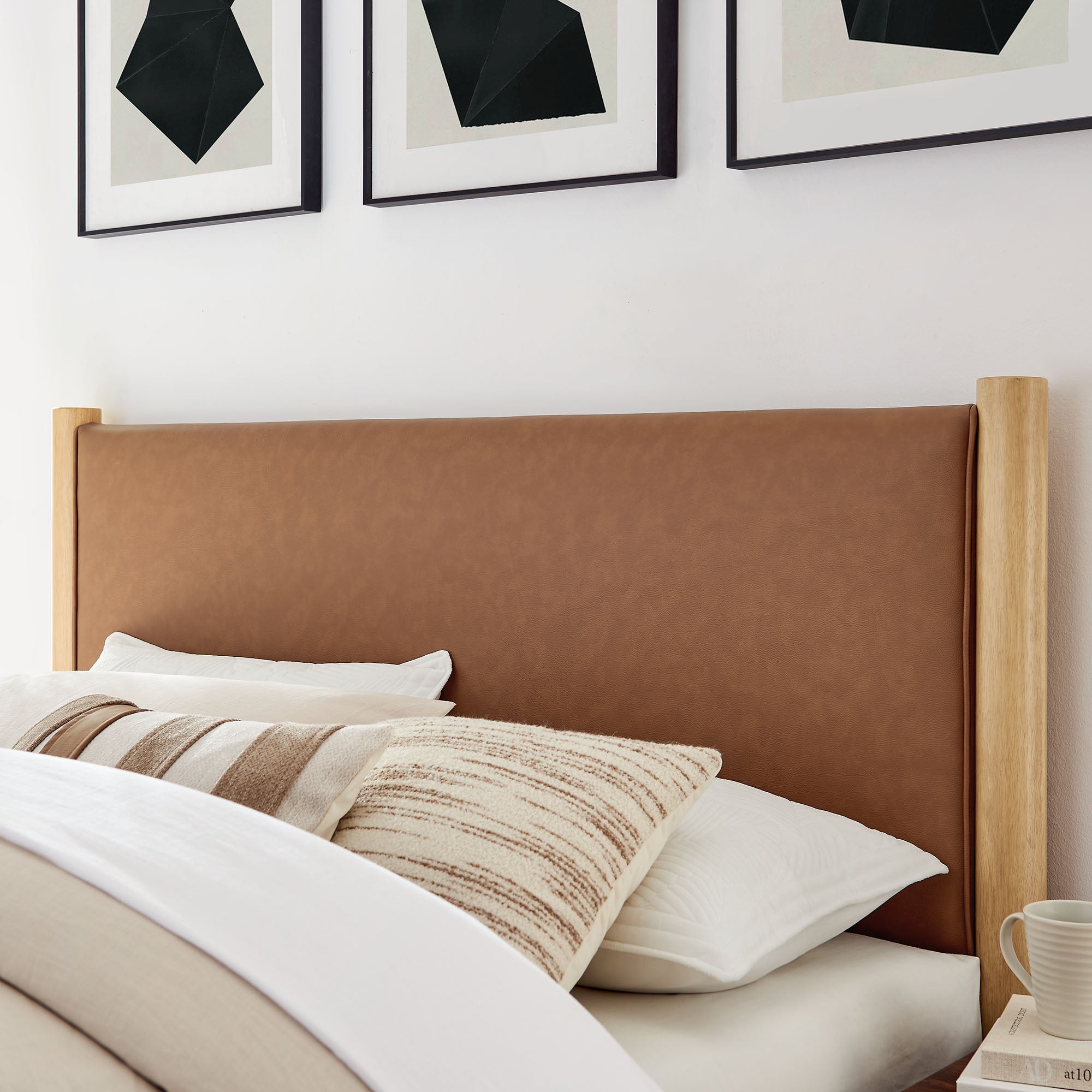 Maven Queen Size Vegan Leather Upholstered Platform Bed by Modway