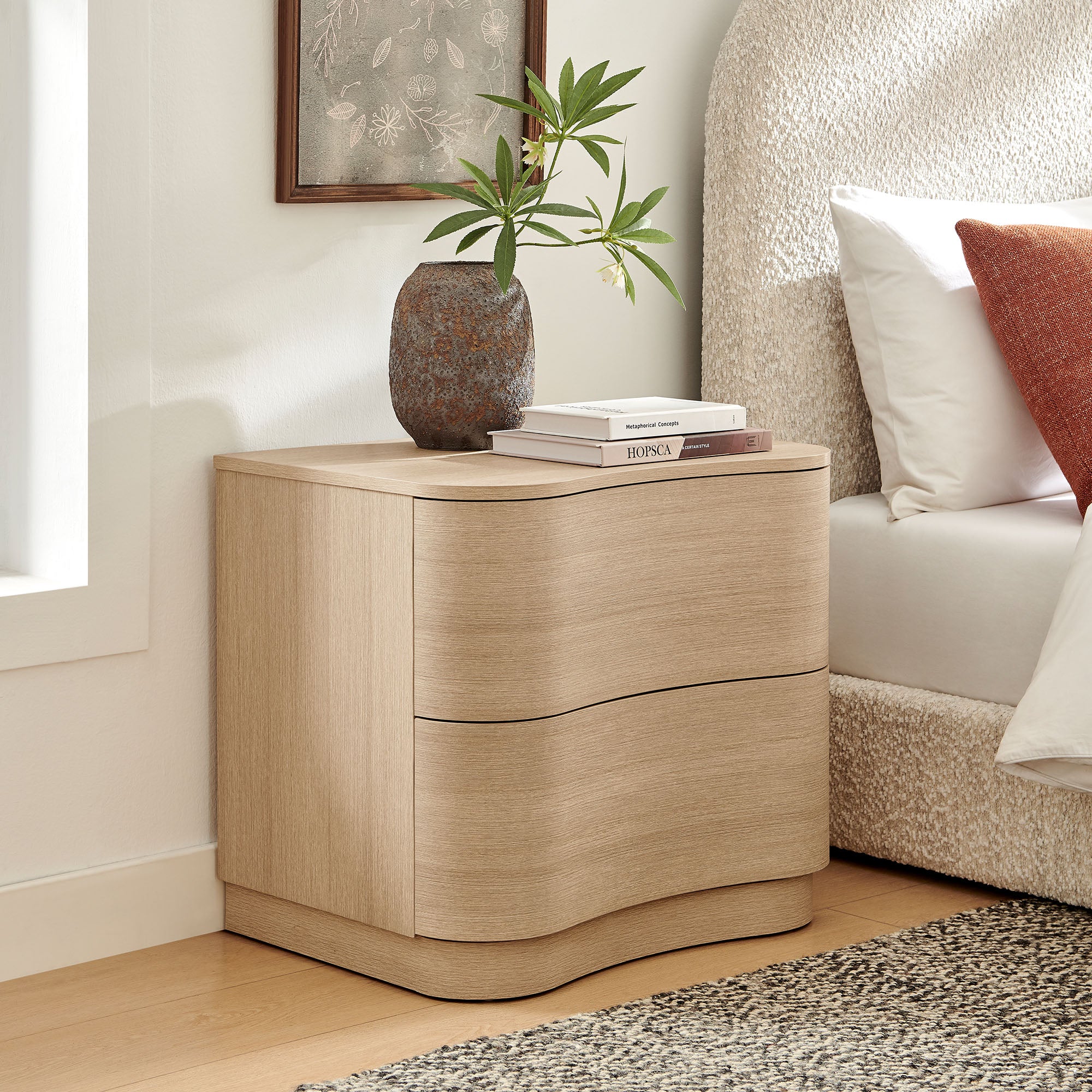 Mirae 2-Drawer Curved Nightstand by Modway