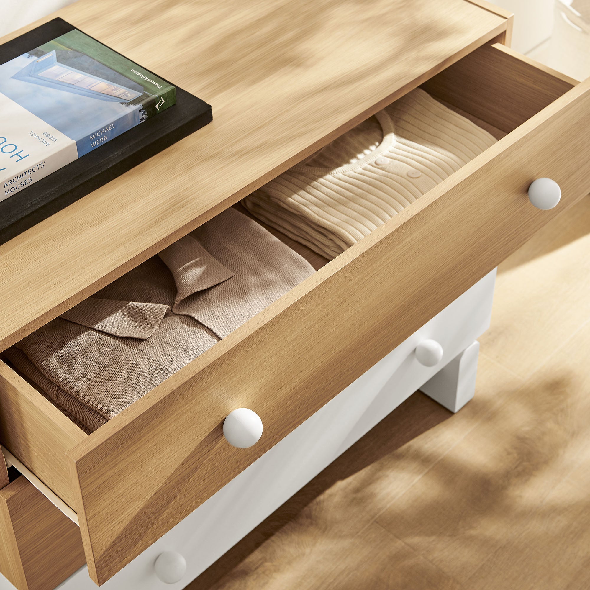Nolia 3-Drawer Color Block Dresser by Modway