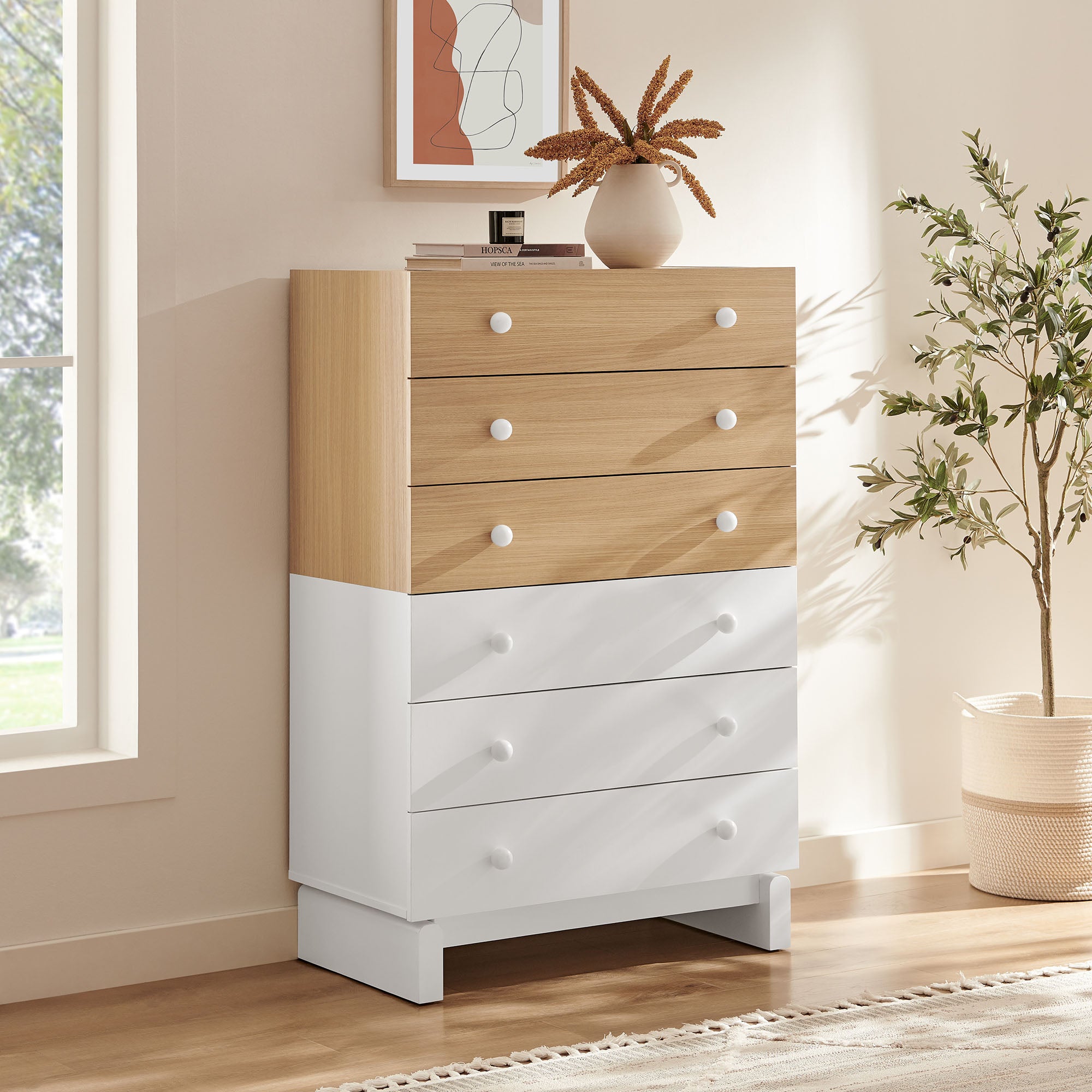 Nolia 6-Drawer Color Block Dresser Chest by Modway