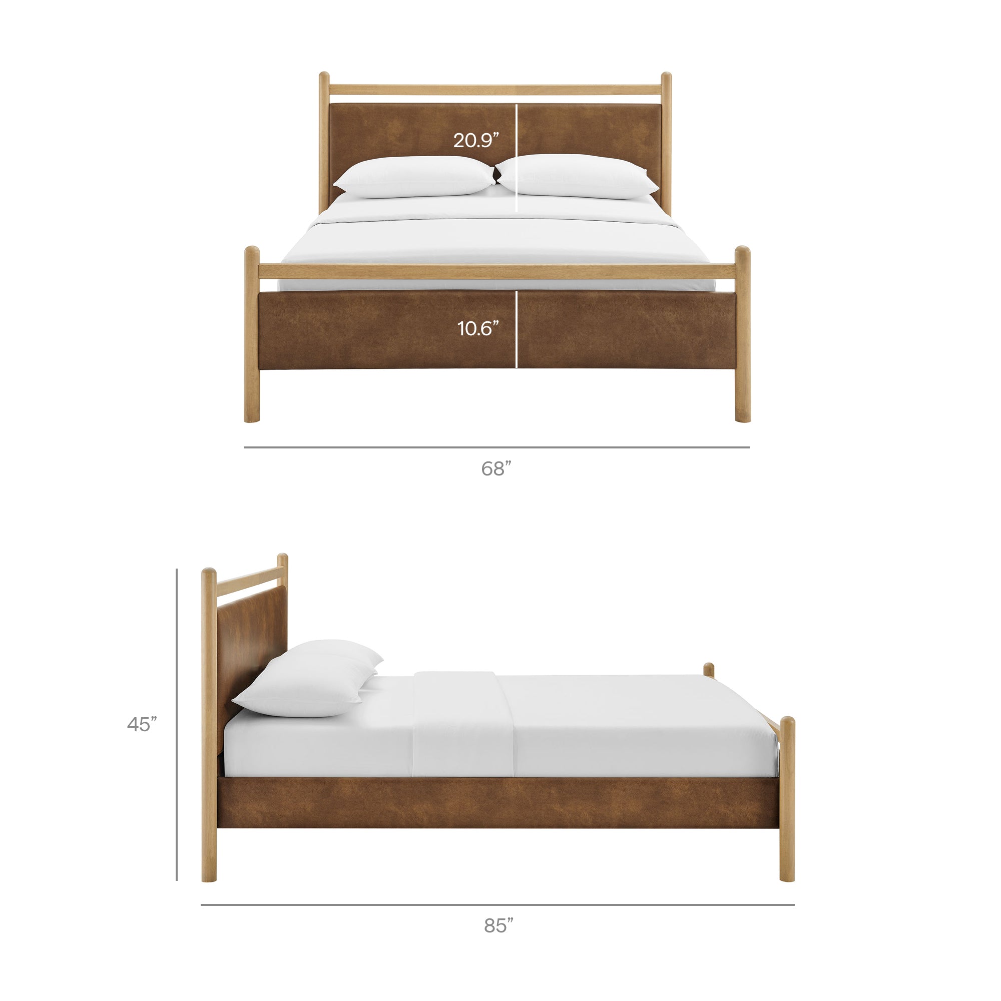 Ginny Queen Size Vegan Leather Platform Bed Frame by Modway