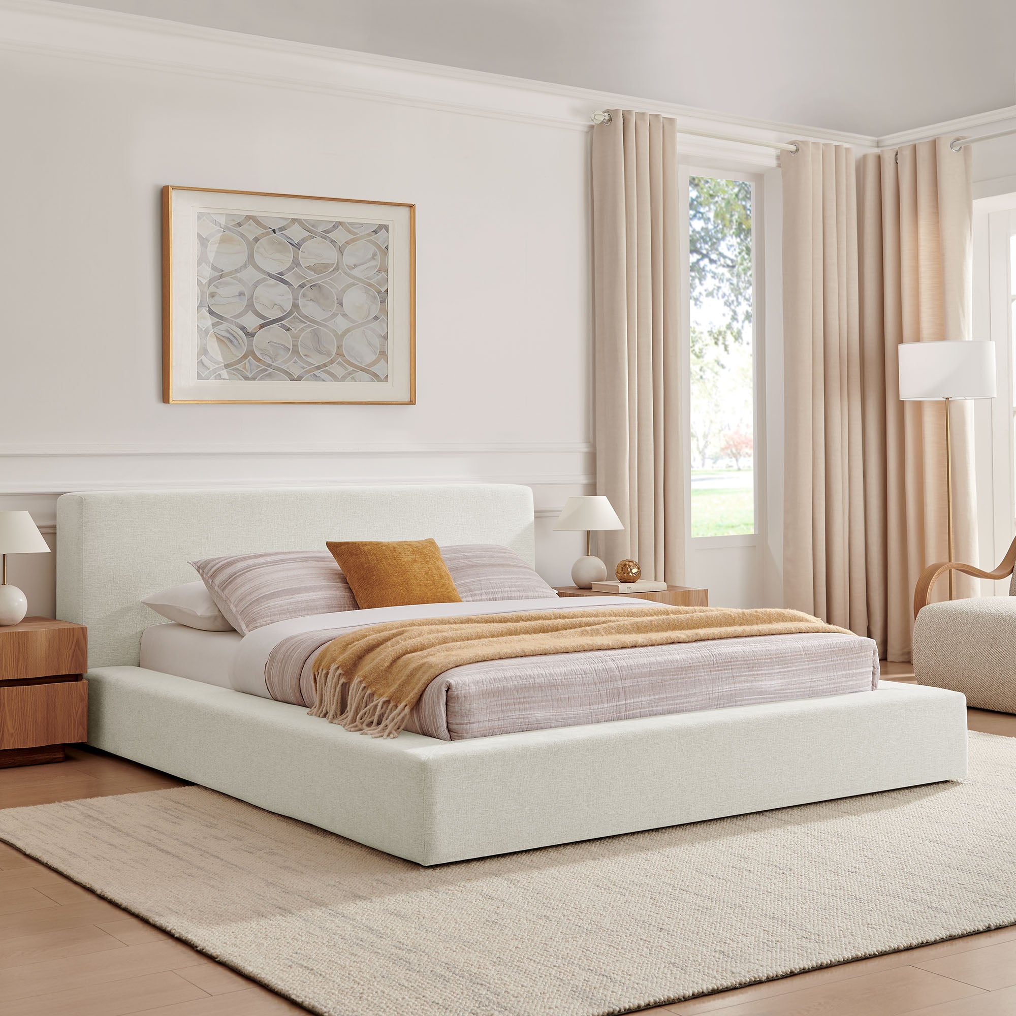 Luma Chenille Upholstered Queen Platform Bed Frame by Modway