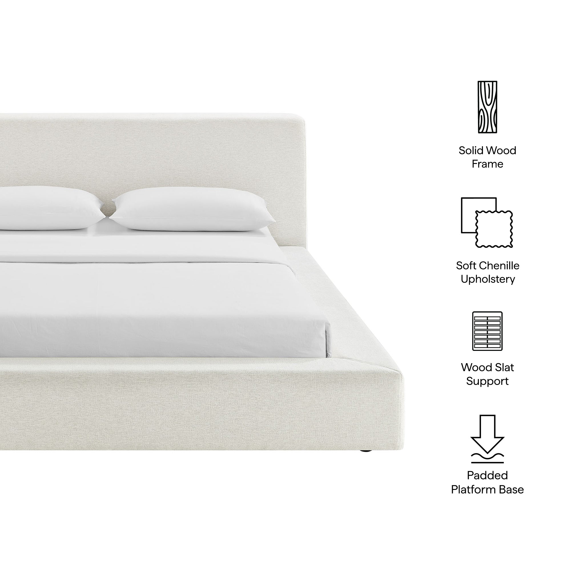 Luma Chenille Upholstered Queen Platform Bed Frame by Modway