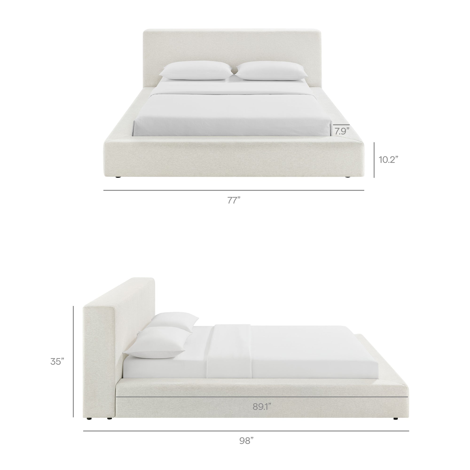 Luma Chenille Upholstered Queen Platform Bed Frame by Modway