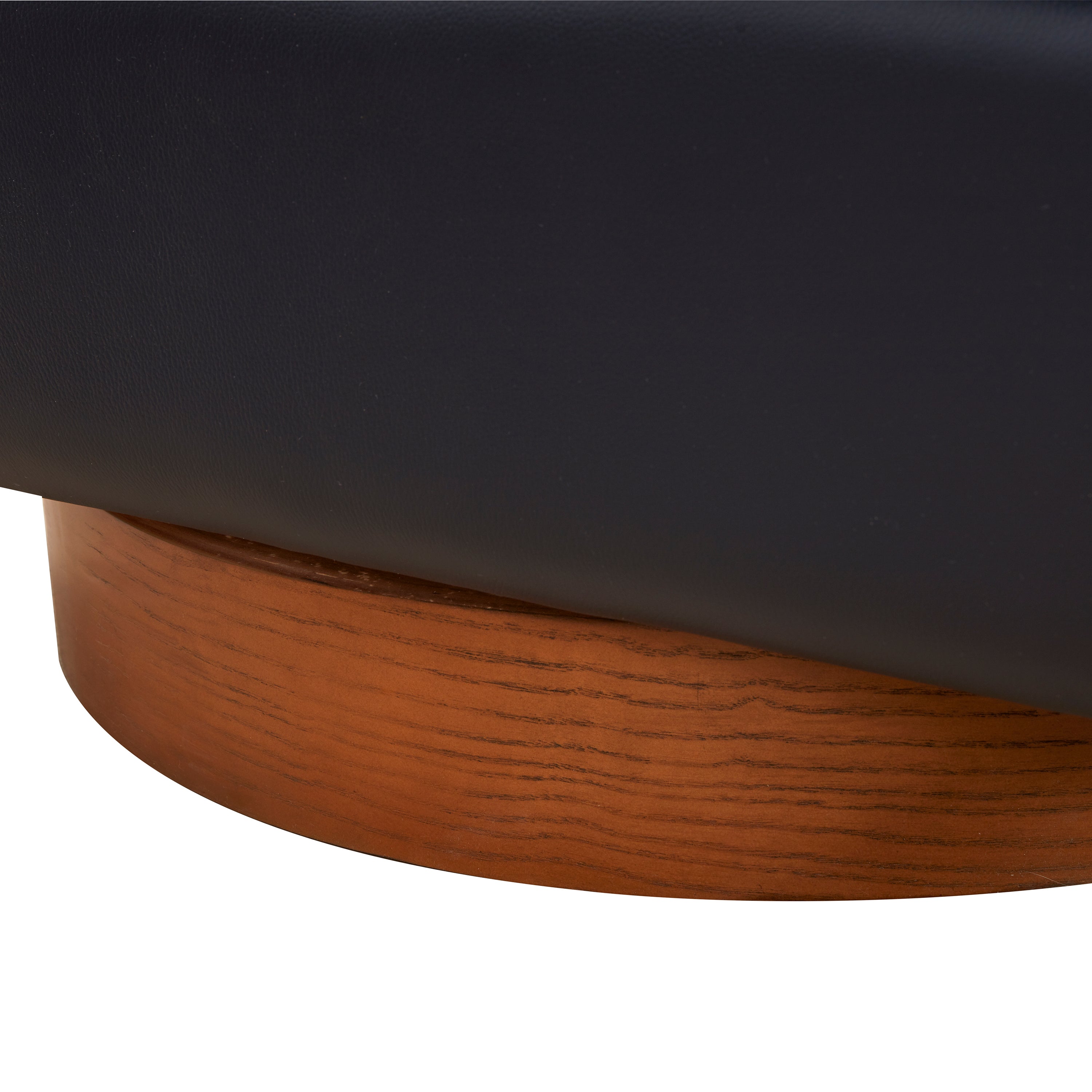 Maisy Dark Navy Top Grain Leather Swivel Accent Chair - MidinMod