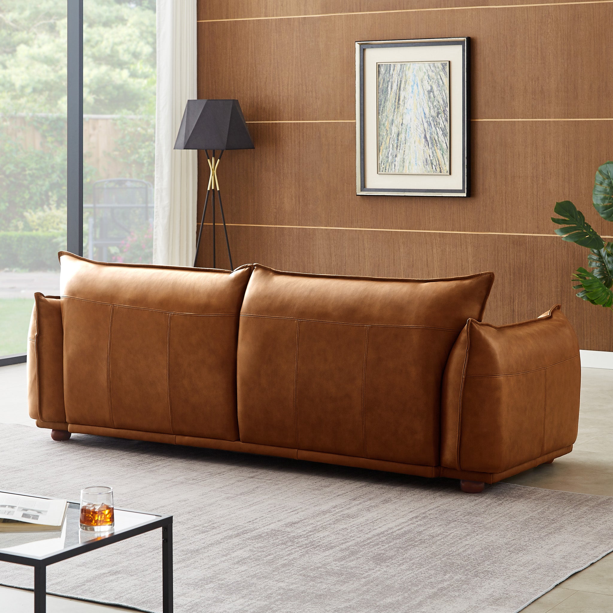 Mansfield Cognac Leather Sofa - MidinMod