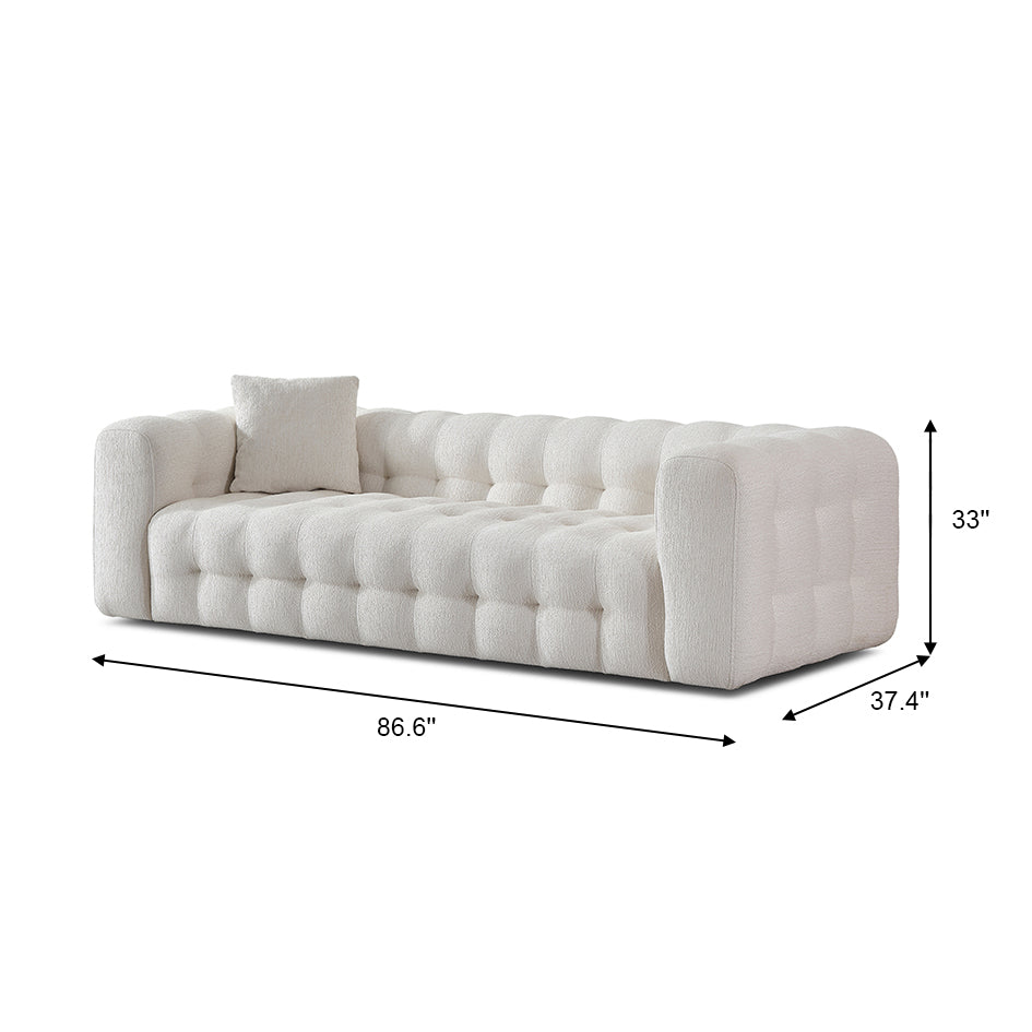 Marceille Modern Boucle Sofa in Cream