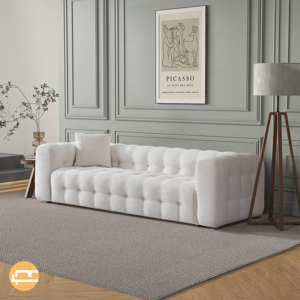 Marceille Modern Boucle Sofa in Cream