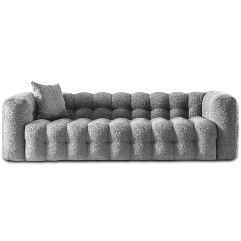 Marceille Sofa Luxury Modern Chesterfield Boucle in Light Gray - MidinMod Houston Tx Mid Century Furniture Store - Sofas 1