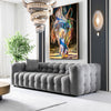 Marceille Sofa Luxury Modern Chesterfield Boucle in Light Gray - MidinMod Houston Tx Mid Century Furniture Store - Sofas 2
