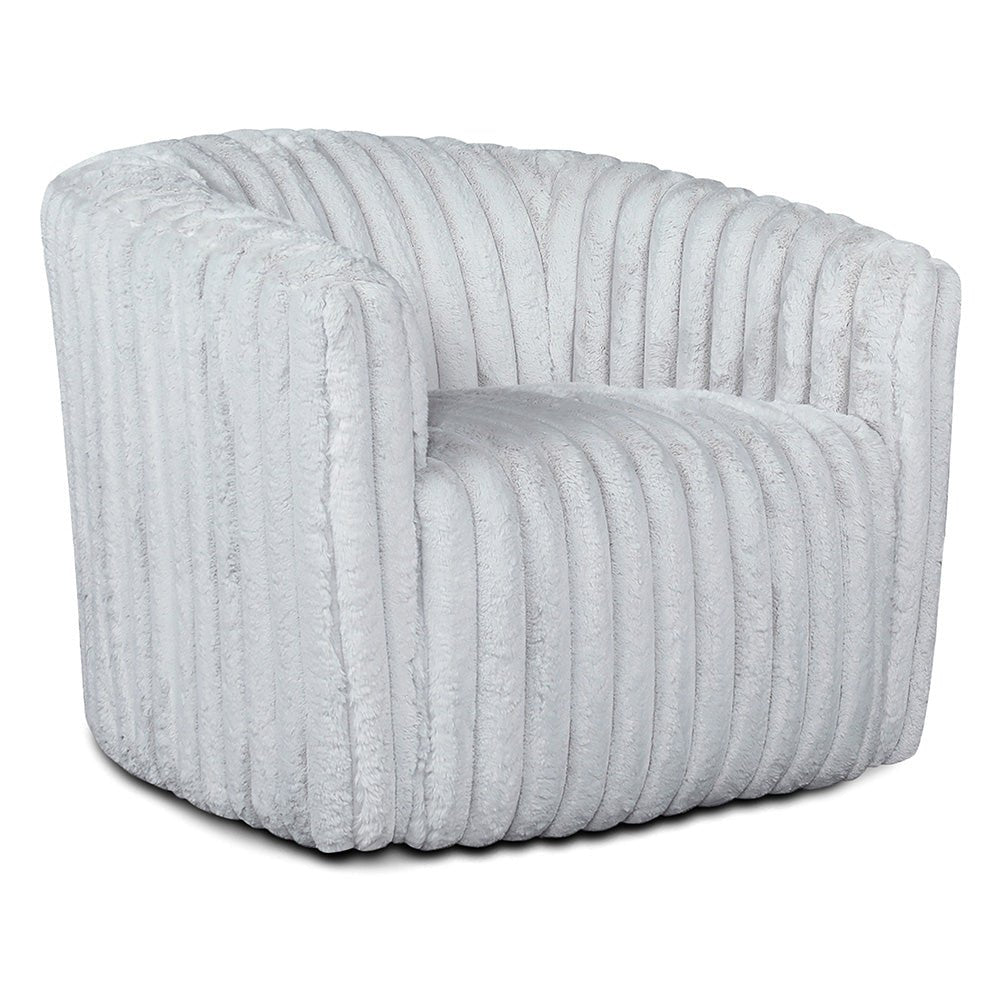 Mayfield Light Gray Soft Plush Fabric Swivel Chair - MidinMod