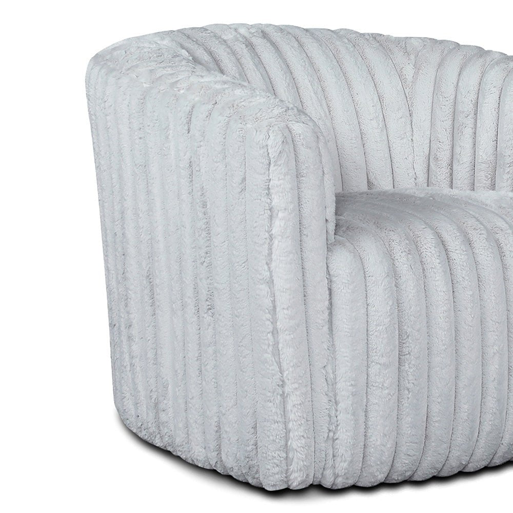 Mayfield Light Gray Soft Plush Fabric Swivel Chair - MidinMod