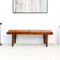 Maywood Tan Leather Bench