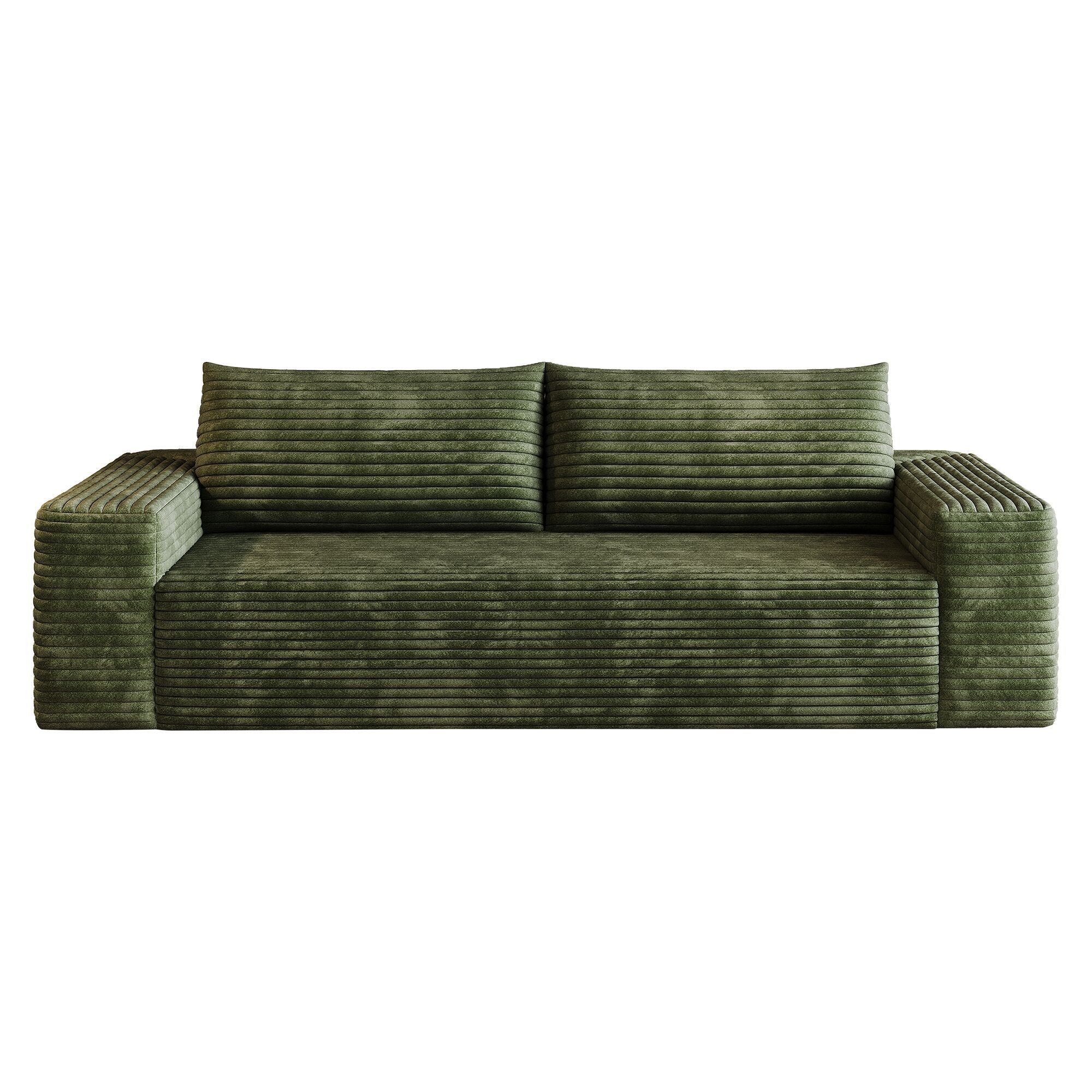 Meyer Modern Green 2-Seater Fabric Sofa with Ergonomic Design - MidinMod