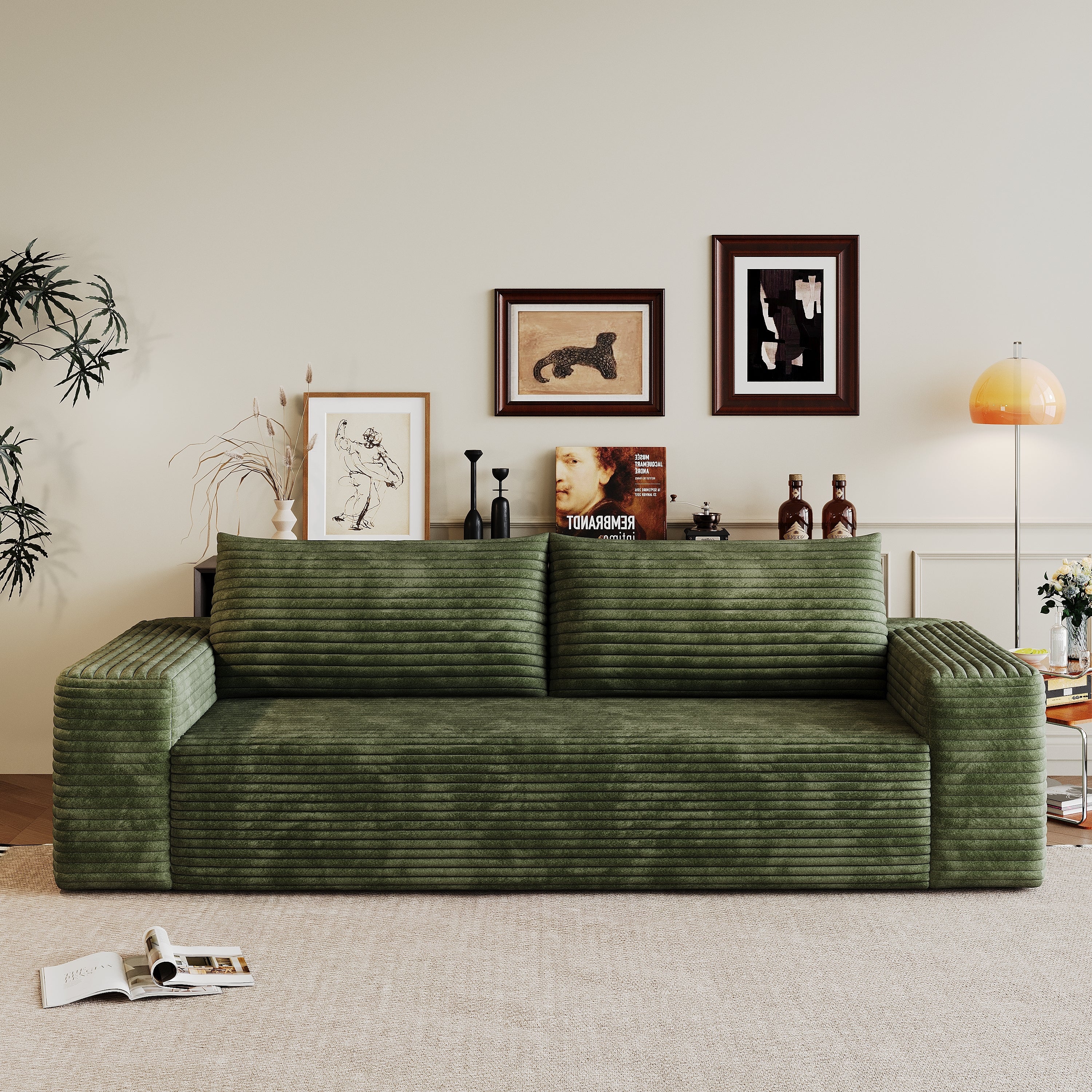 Meyer Modern Green 2-Seater Fabric Sofa with Ergonomic Design - MidinMod