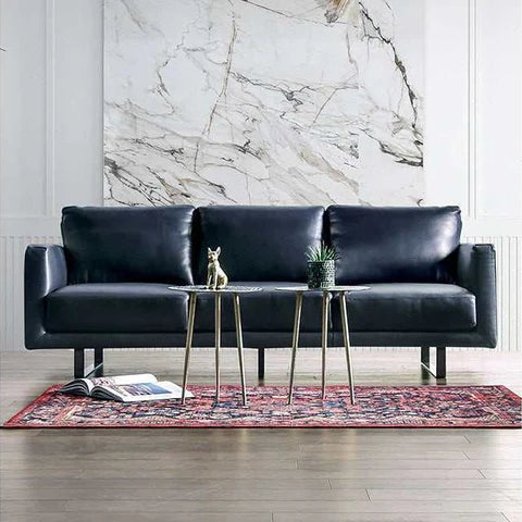 Mezzanotte Midnight Blue Real Italian Leather Sofa | Contemporary Luxury Italian Sofa | MidinMod