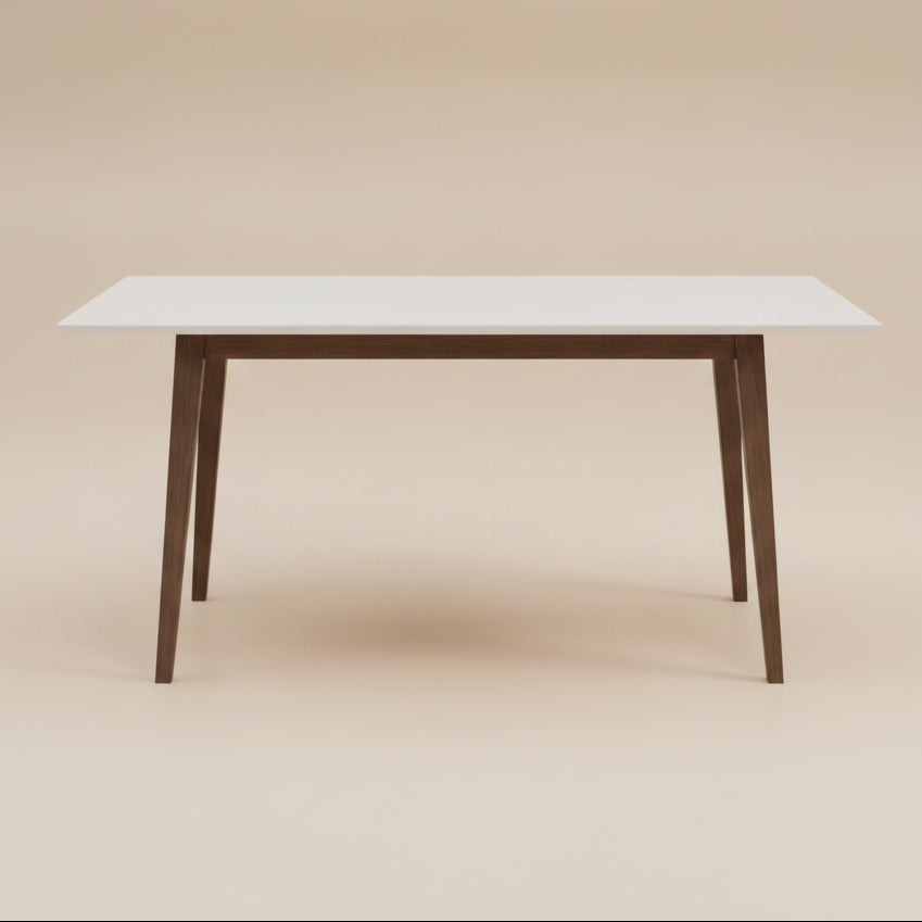 Adira 63-inch White Top Solid Wood Dining Table