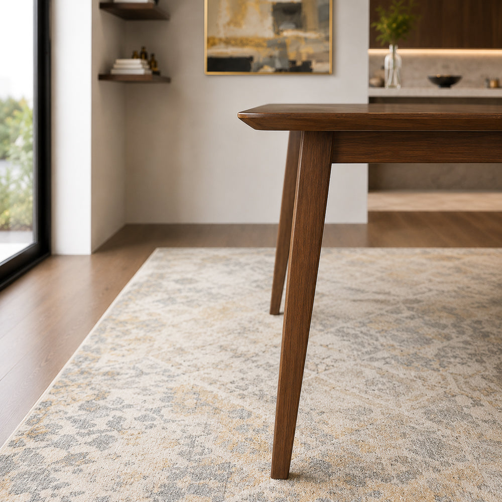 Alpine 47-Inch Mid-Century Solid Wood Dining Table in Walnut | MidinMod