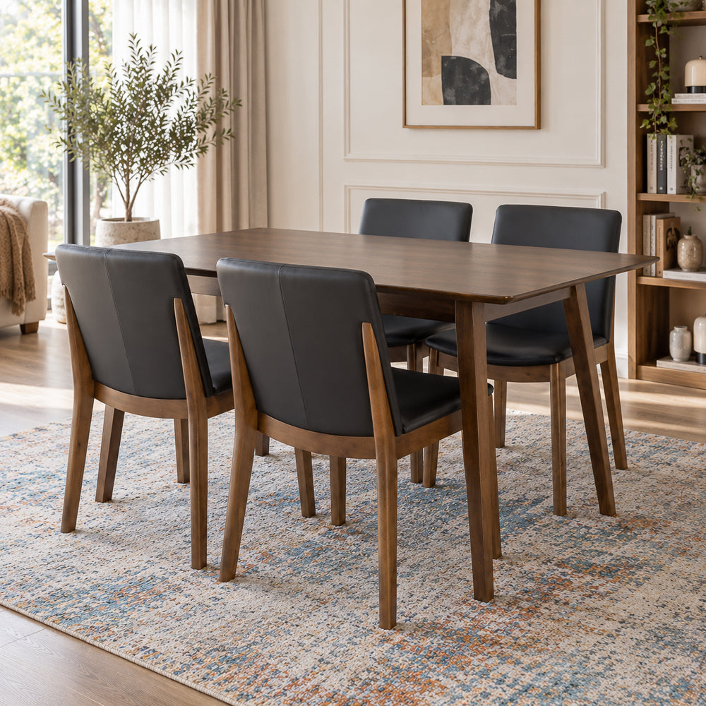 Alpine Large Rectangular Solid Wood Dining Table in Walnut | MidinMod