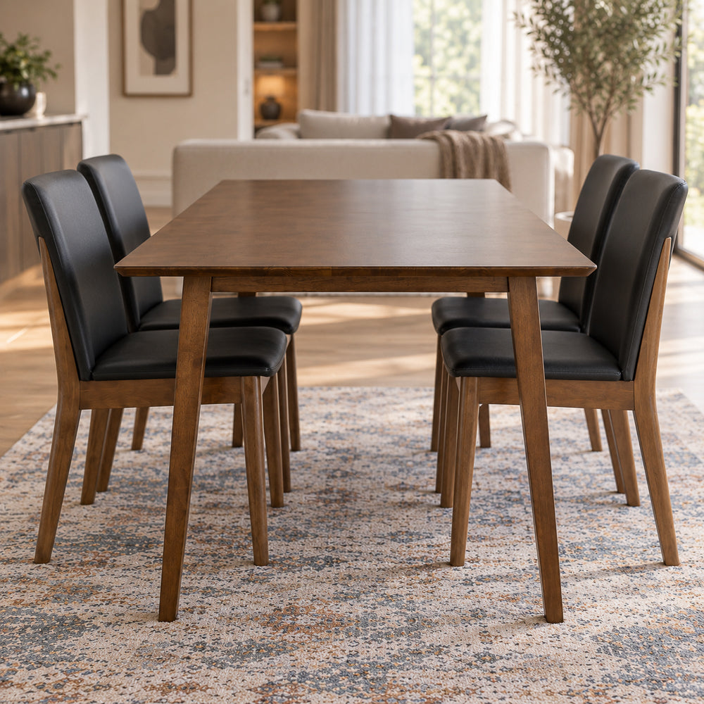 Alpine Large Rectangular Solid Wood Dining Table in Walnut | MidinMod