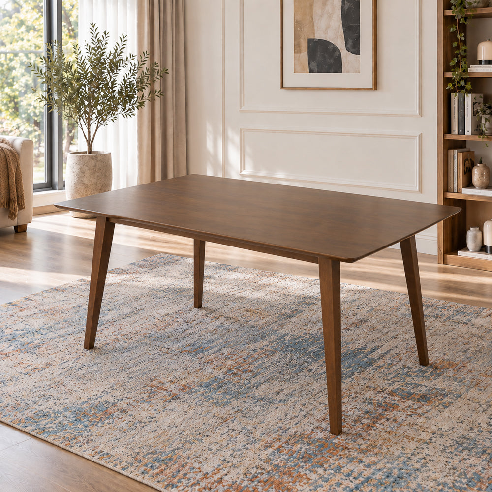 Alpine Large Rectangular Solid Wood Dining Table in Walnut | MidinMod