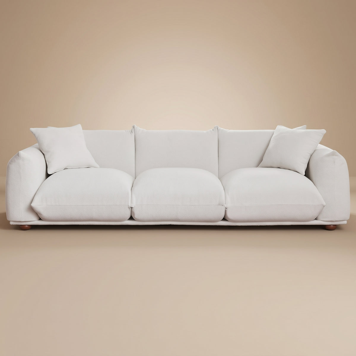 Archer Cream Boucle Sofa | Contemporary Puffy 3-Seater Sofa | MidinMod