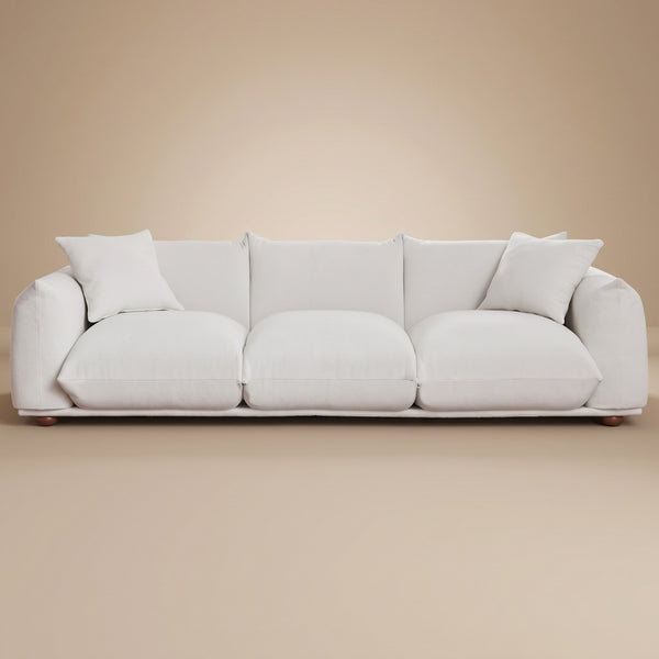 Archer Cream Boucle Sofa | Contemporary Puffy 3-Seater Sofa | MidinMod