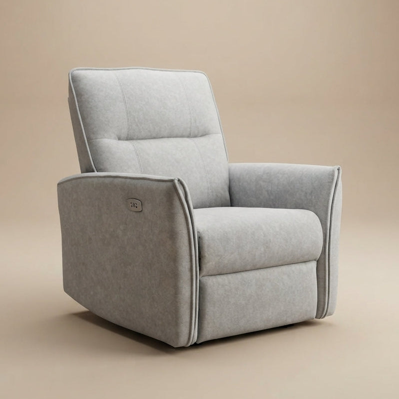 Ashland Grey Suede Recliner Chair - MidinMod