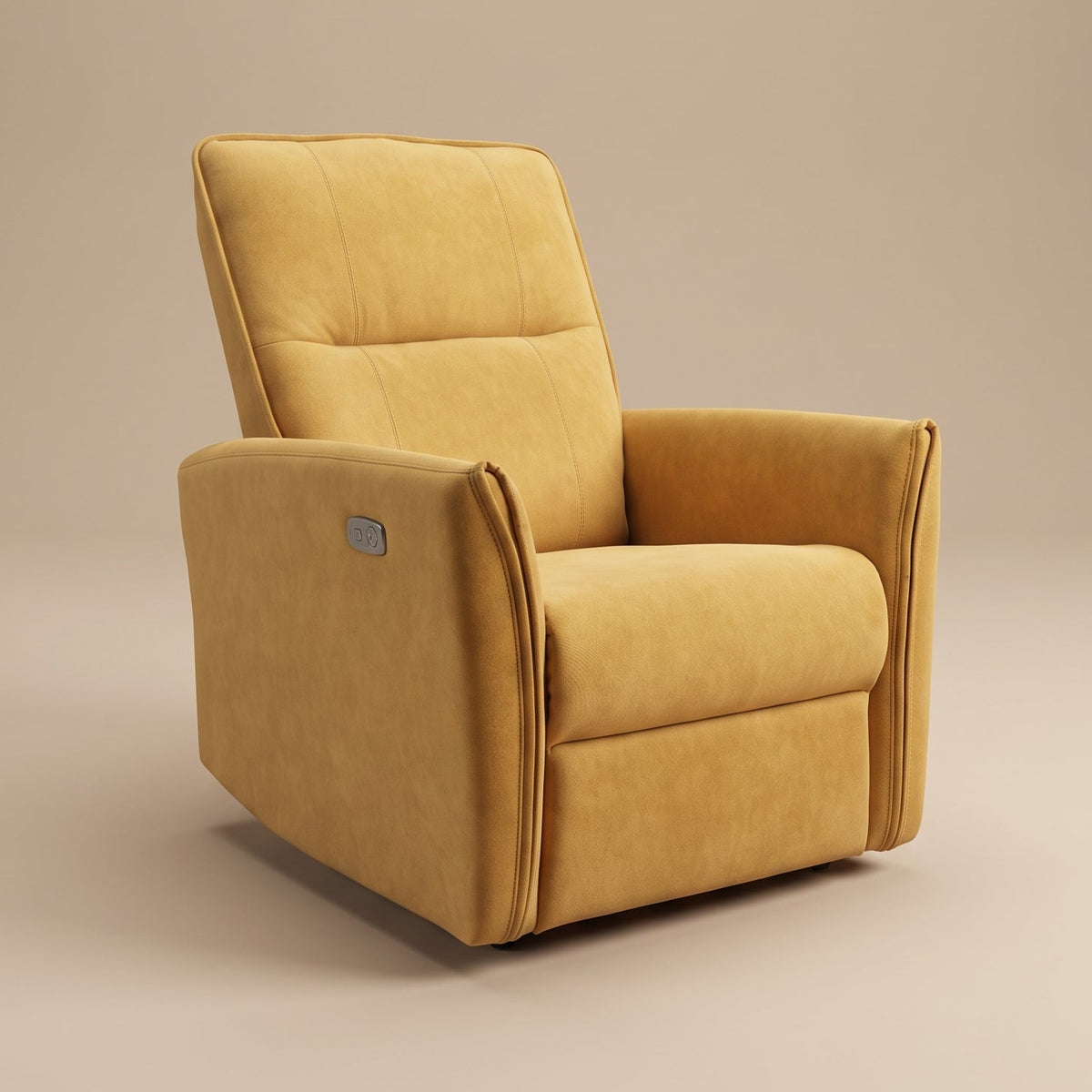 Ashland Dark Yellow Suede Recliner Chair | MidinMod