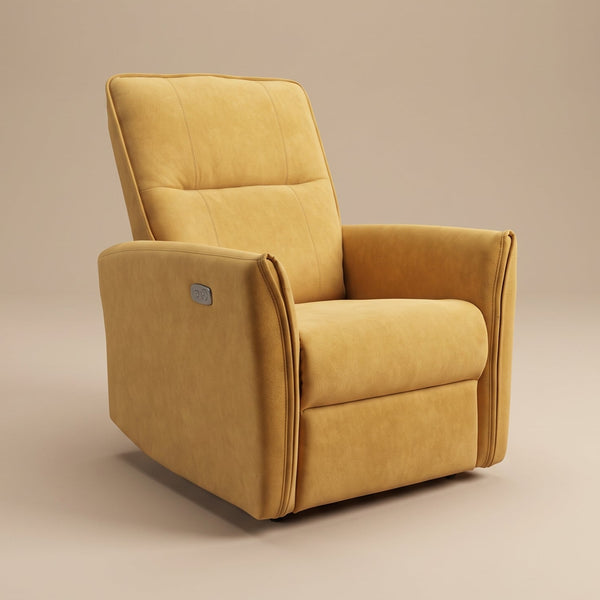 Ashland Dark Yellow Suede Recliner Chair | MidinMod