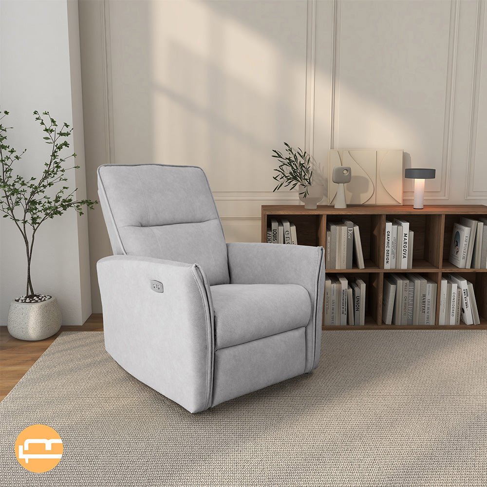 Ashland Grey Suede Recliner Chair - MidinMod
