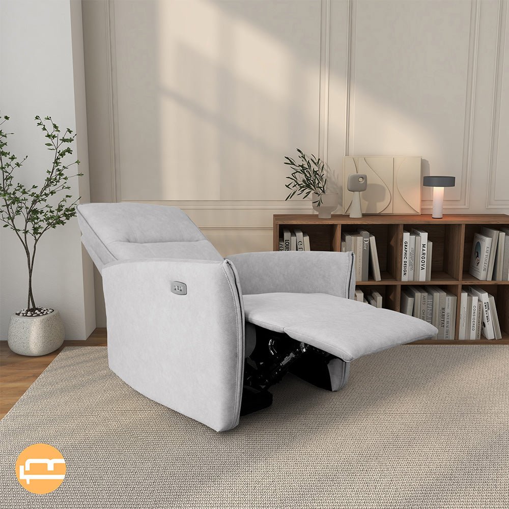 Ashland Grey Suede Recliner Chair - MidinMod