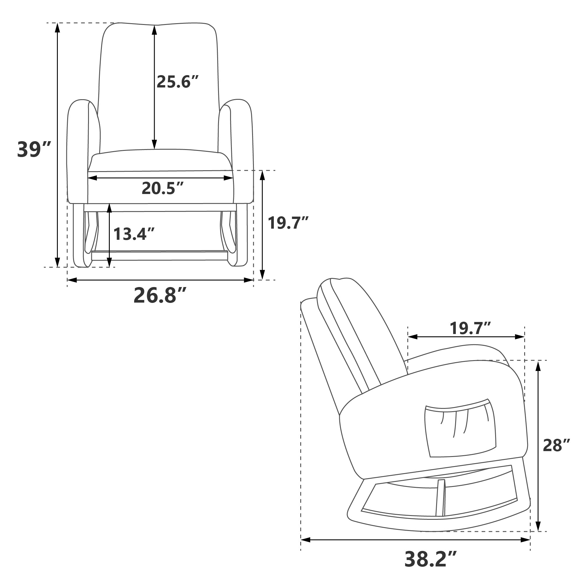 Begon Modern Mustard Boucle Rocking Nursery Chair with Side Pockets - MidinMod