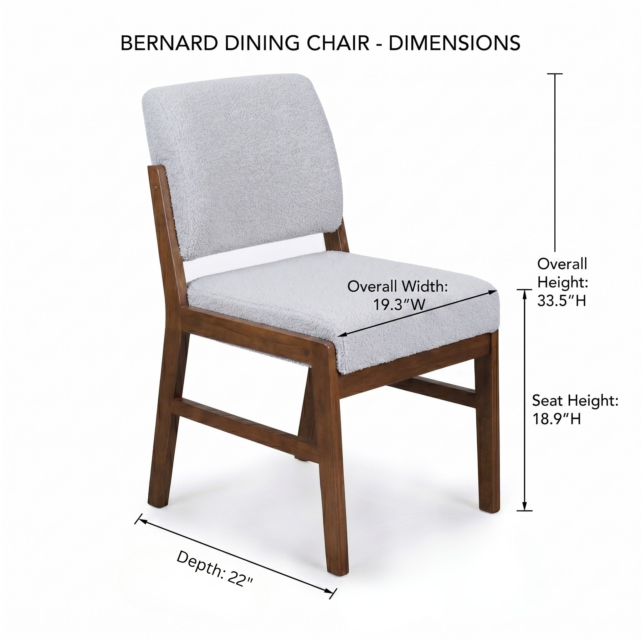 Bernard Modern Boucle Dining Chair Set | MidinMod