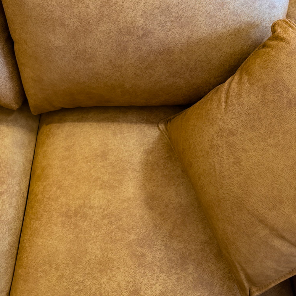 Brompton Mid-Century Modern Tan Top-Grain Leather Sofa | MidinMod