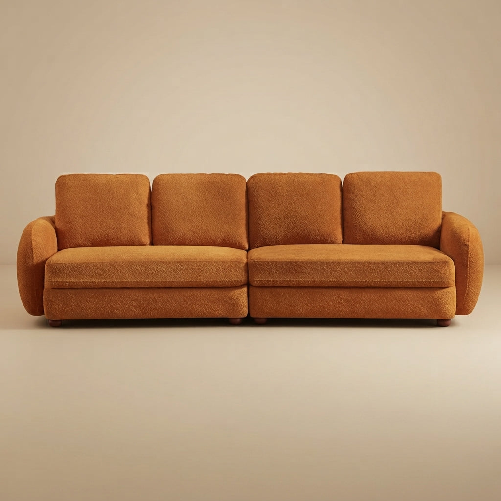 Virgil Modern Burnt Orange Boucle Large Sofa | MidinMod