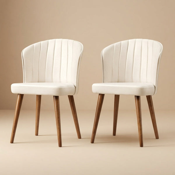 Calvin Dining Chair Set Of 2 - Beige Velvet