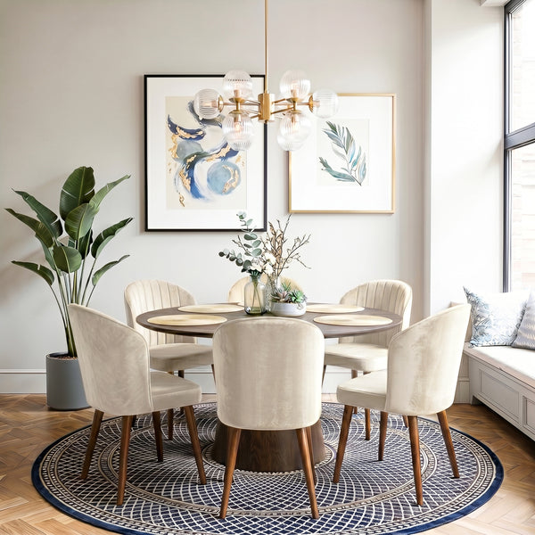 Calvin Dining Chair Set Of 2 - Beige Velvet