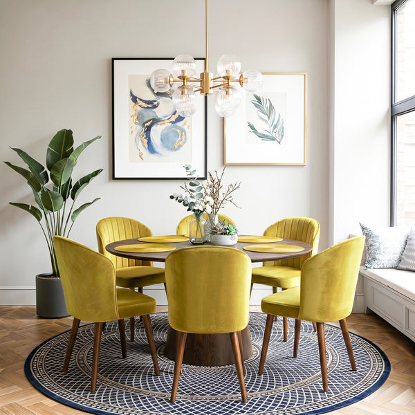 Calvin Dining Chair Set Of 2 - Gold Velvet