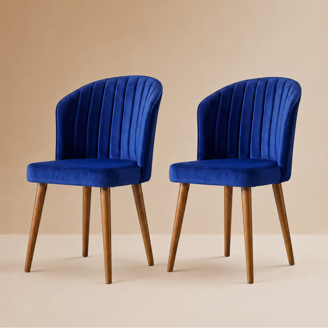 Calvin Dining Chair Set Of 2 - Navy Blue Velvet