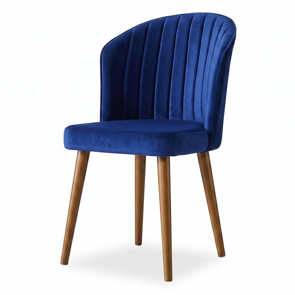 Calvin Dining Chair Set Of 2 - Navy Blue Velvet