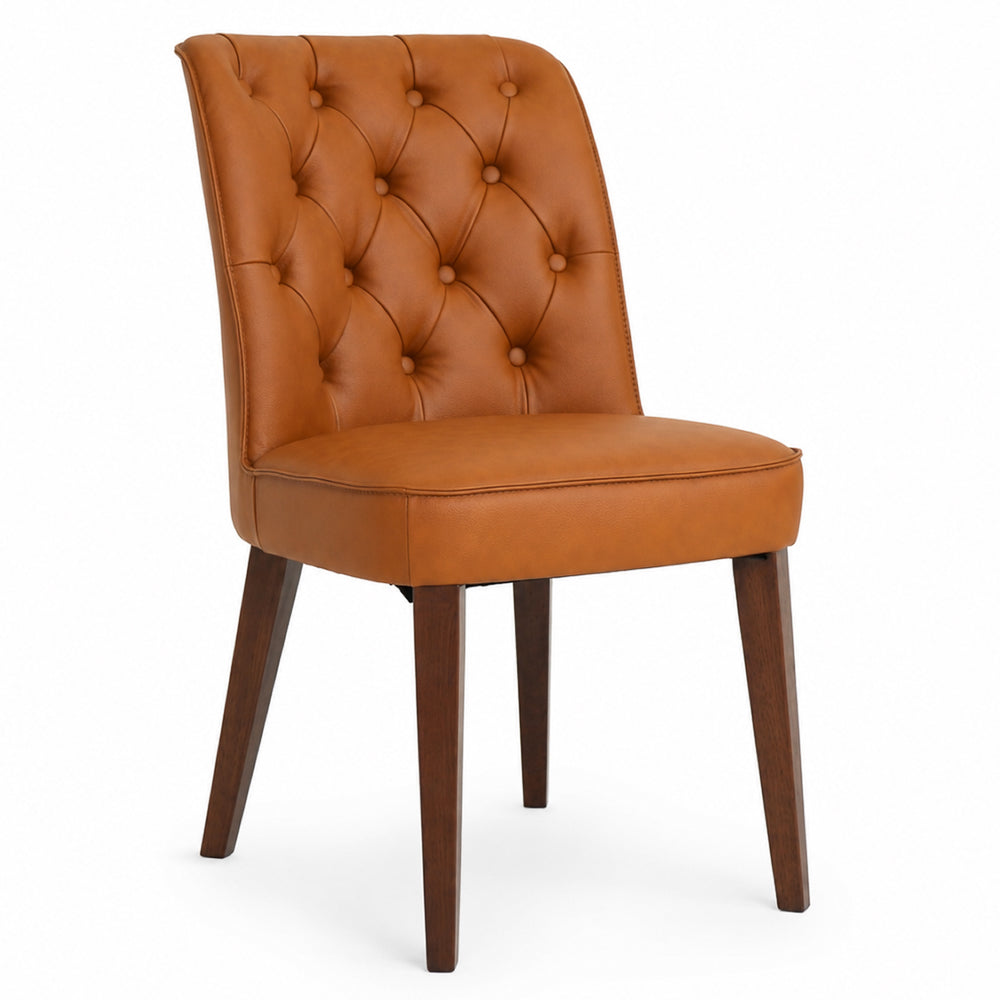 Carter Cognac Vegan Leather Modern Dining Chair | MidinMod