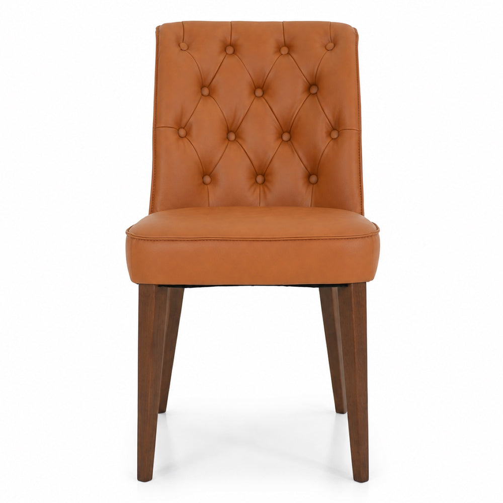 Carter Cognac Vegan Leather Modern Dining Chair | MidinMod