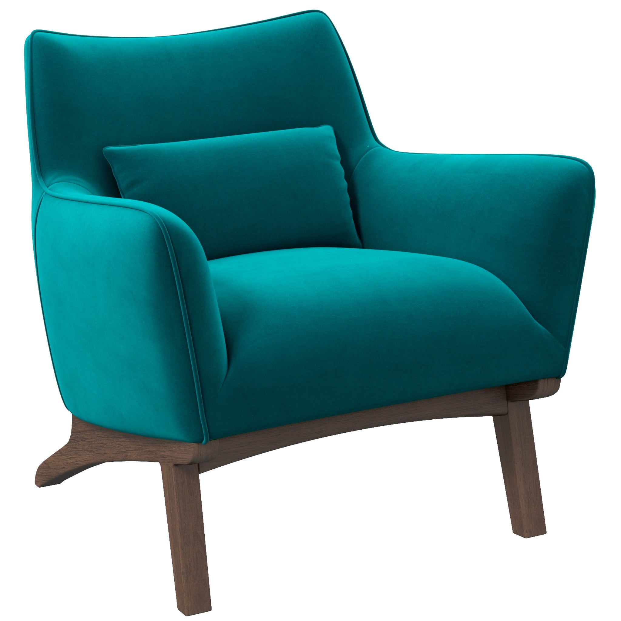 Casper Modern Turquoise Velvet Lounge Chair | MidinMod