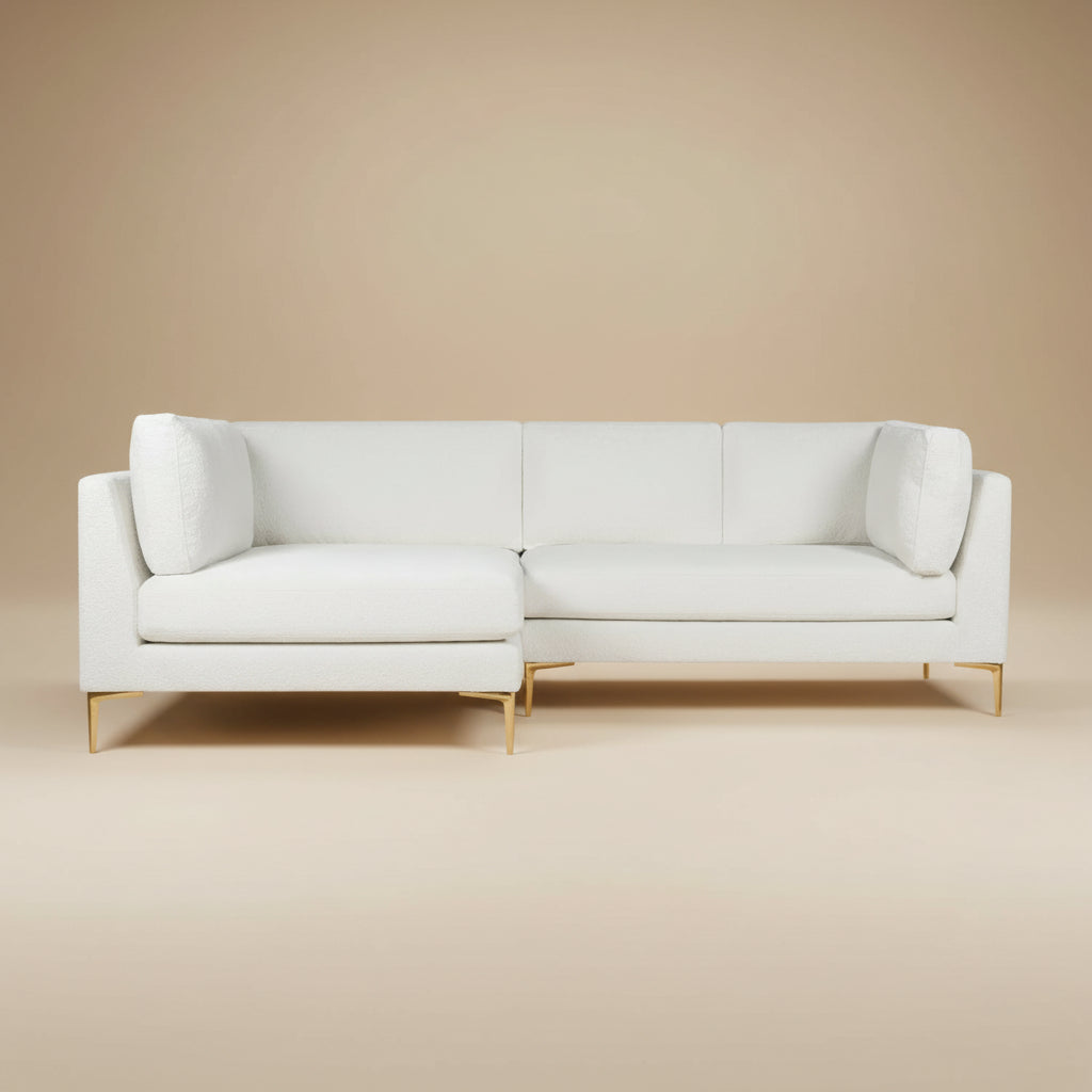 Chamberlain Beige Boucle Sectional Sofa Left Facing Chaise - MidinMod