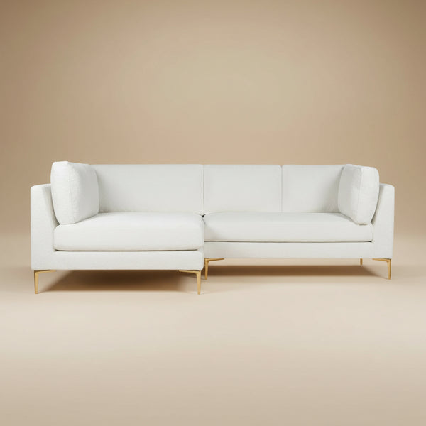 Chamberlain Beige Boucle Sectional Sofa Left Facing Chaise - MidinMod